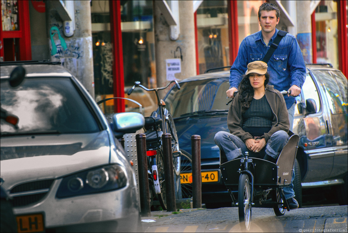 Amsterdam straatfotografie bakfietsen