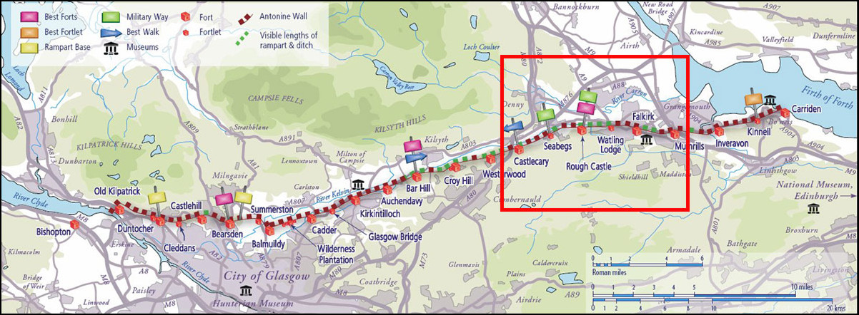 wandeling langs de Muur van Antoninus Schotland Castlecary - Mumrills