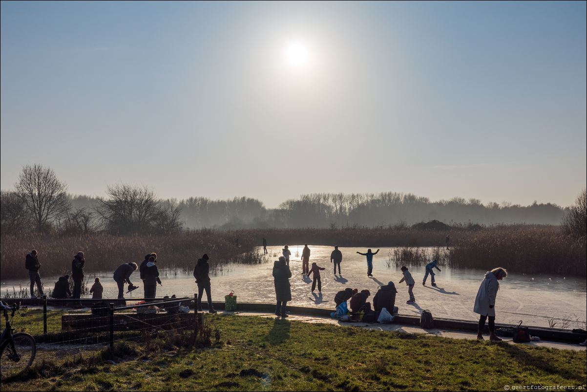 Kromslootpark Almere winter ijs schaatsen